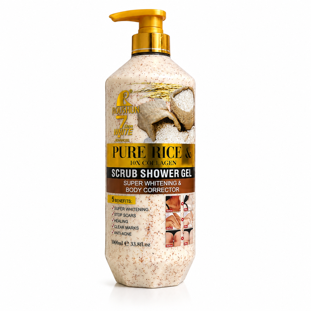 Pure Rice & 10X Collagen Scrub Shower Gel – 1000ml