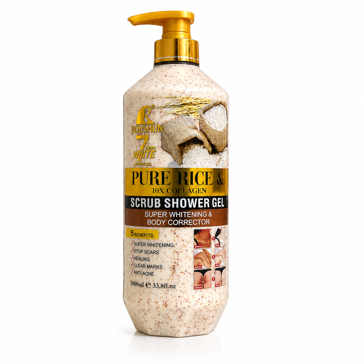 Pure Rice & 10X Collagen Scrub Shower Gel – 1000ml
