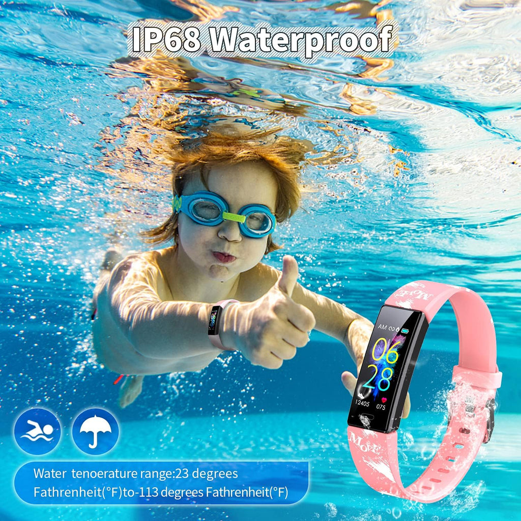 Kids Watch Fitness Tracker, Fitness Watches for Kids, Activity Tracker with Pedometers, Stopwatch, IP68 Waterproof, 11 Sport Modes Smart Watch for Kids Age 6-16 Years Old